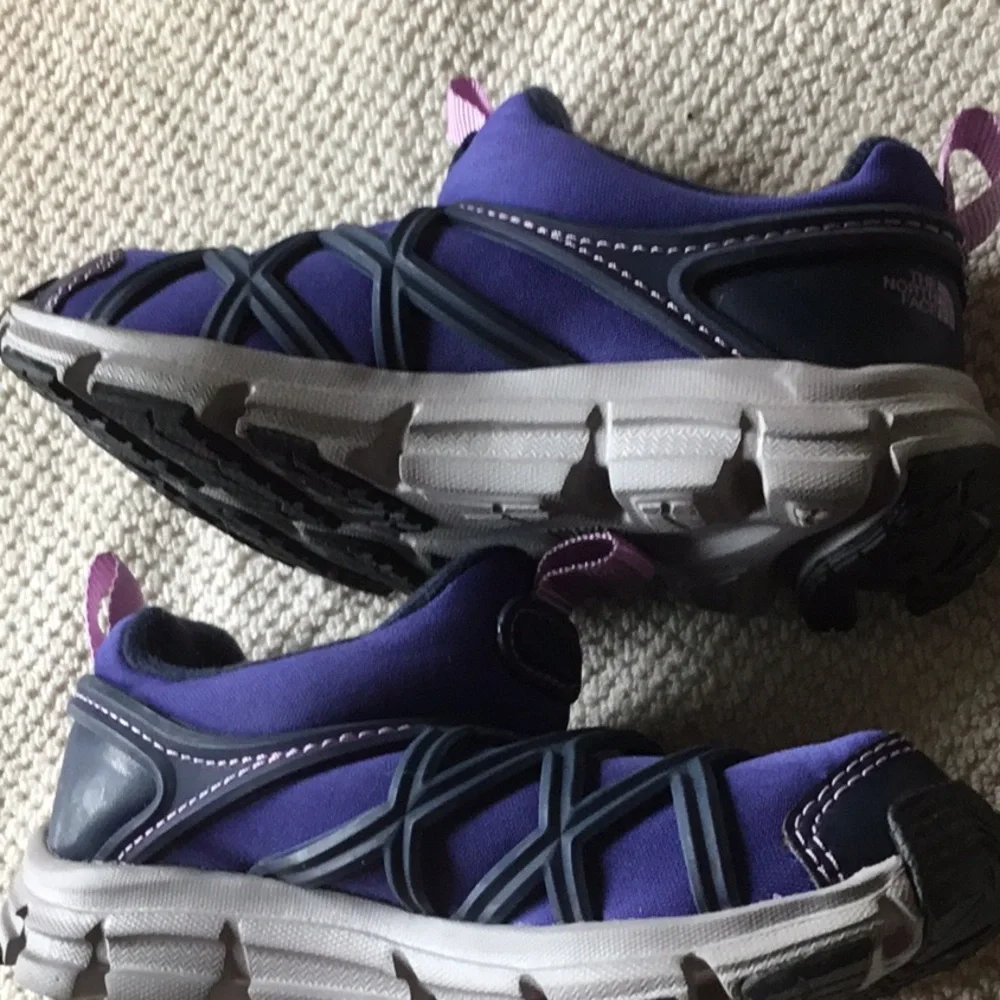 Kids North Face Navy/Purple Slip-On Athletic Shoes